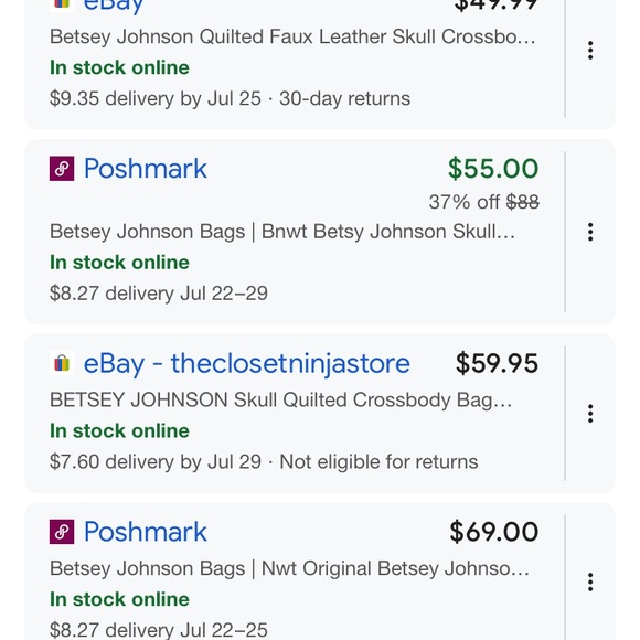 BETSEY JOHNSON Quilted Skull Accent Bag by Never Used! SO SO WELL MADE AND CUTE! - Picture 5 of 14